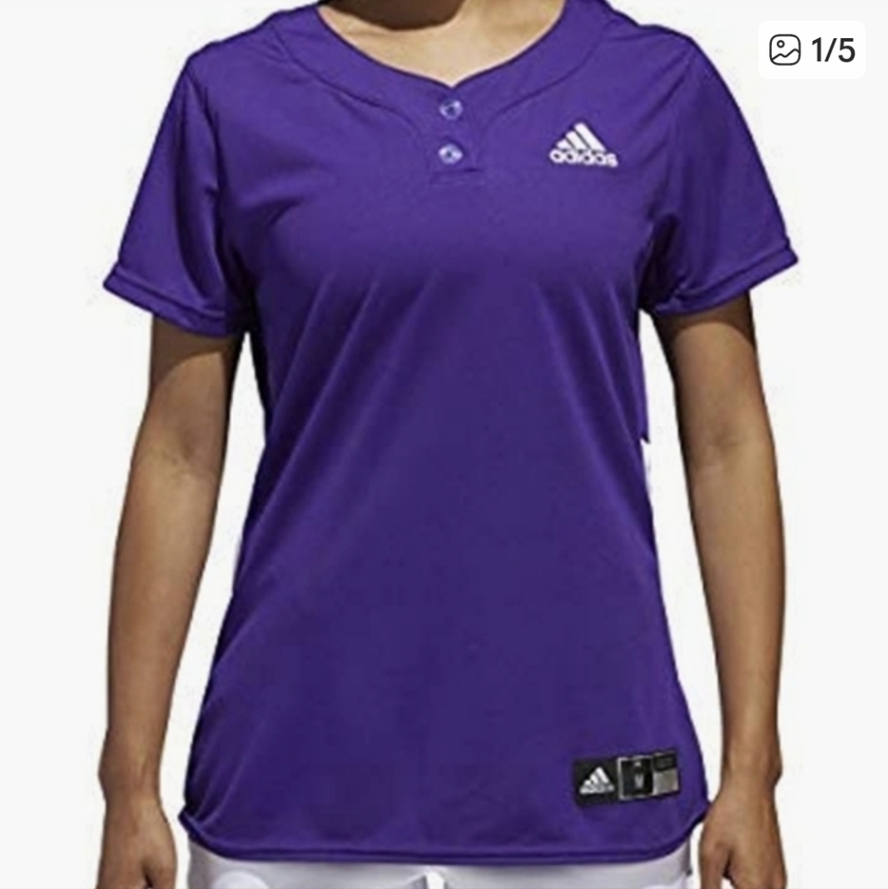 Adidas Diamond Queen Elite 2-button Jersey Top Women Medium Purple Sports